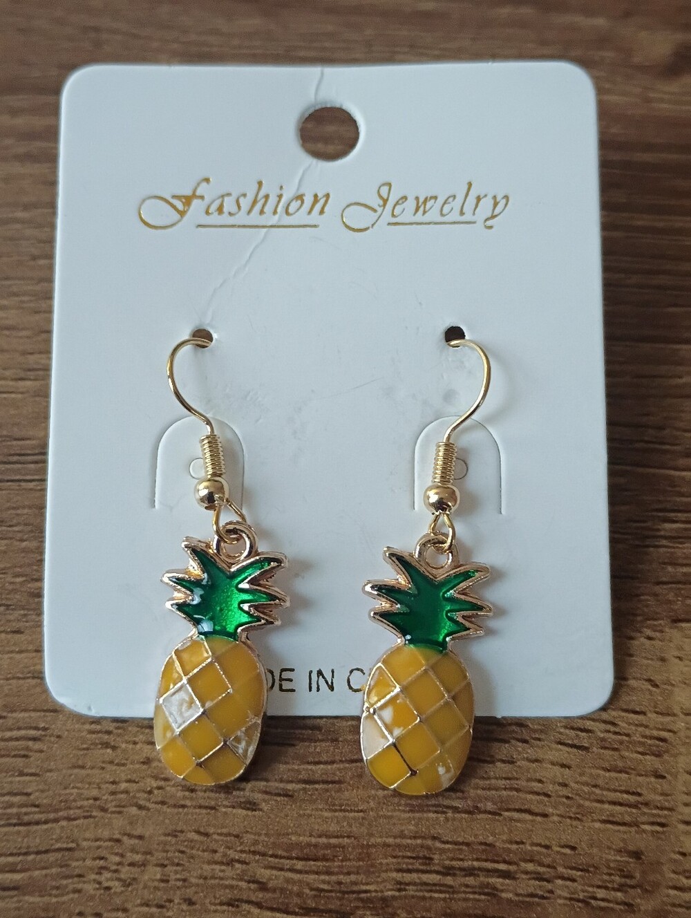 Earrings Pineapple Drop Dangle Earrings - Yellow & Green Fashion Jewelry - Picture 2 of 4